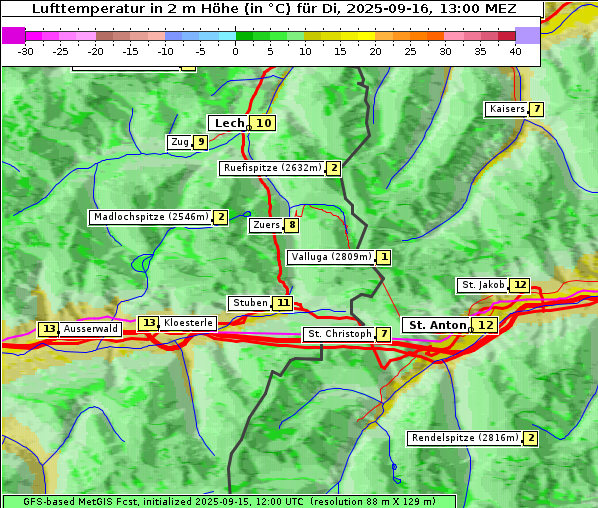 Temperatur, 16. 9. 2025
