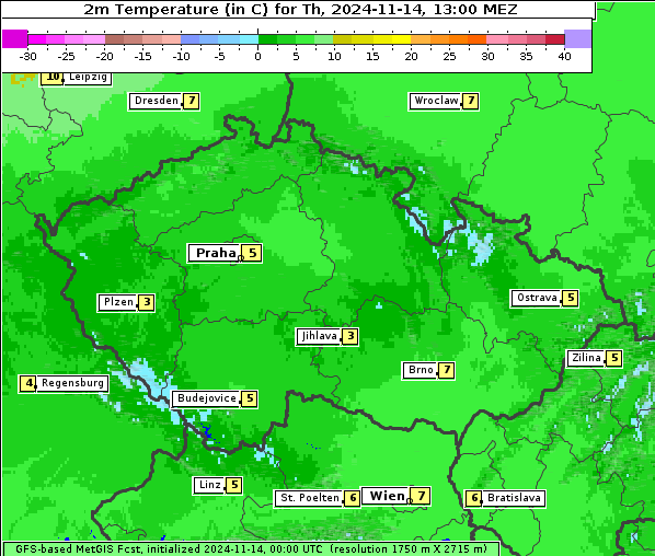 Temperatur, 14. 11. 2024