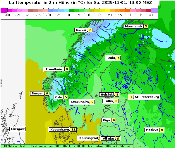 Temperatur, 1. 11. 2025
