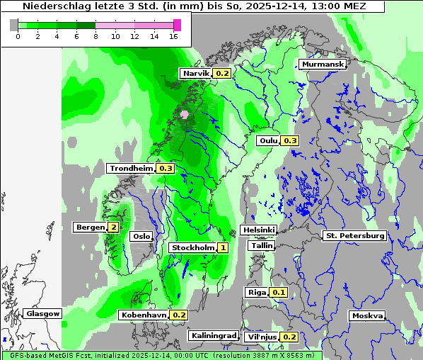 Niederschlag, 14. 12. 2025