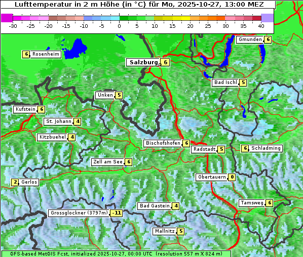 Temperatur, 27. 10. 2025