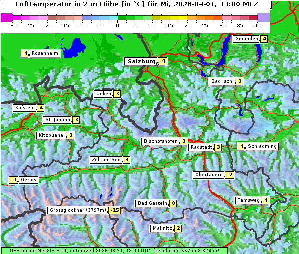 Temperatur, 1. 4. 2026