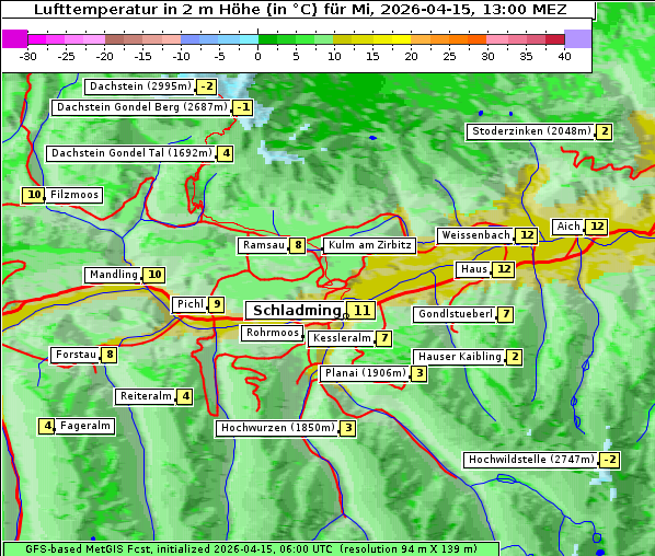 Temperatur, 15. 4. 2026