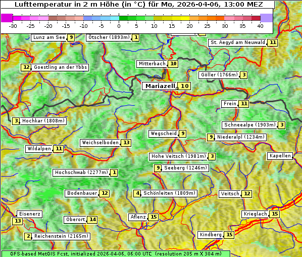 Temperatur, 6. 4. 2026