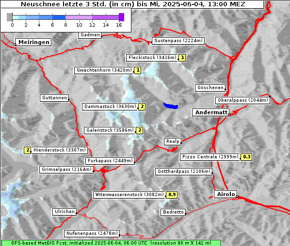 Neuschnee, 4. 6. 2025