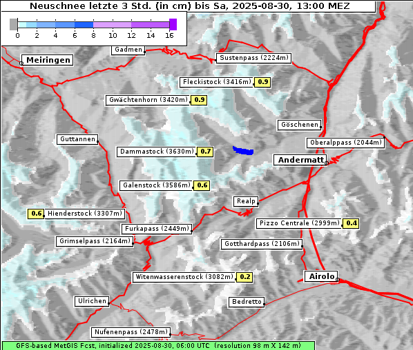 Neuschnee, 30. 8. 2025
