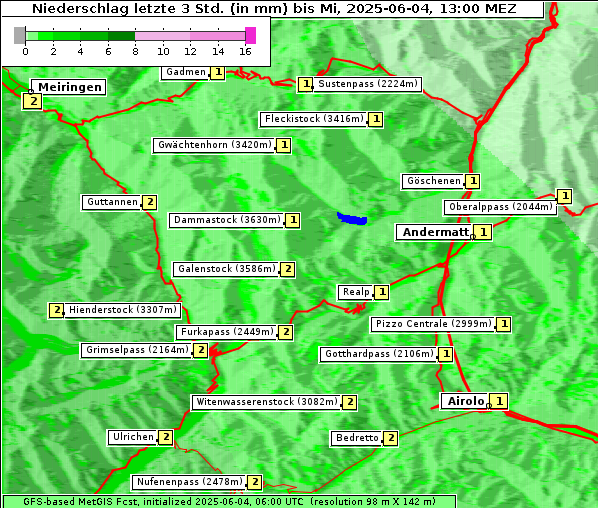 Niederschlag, 4. 6. 2025