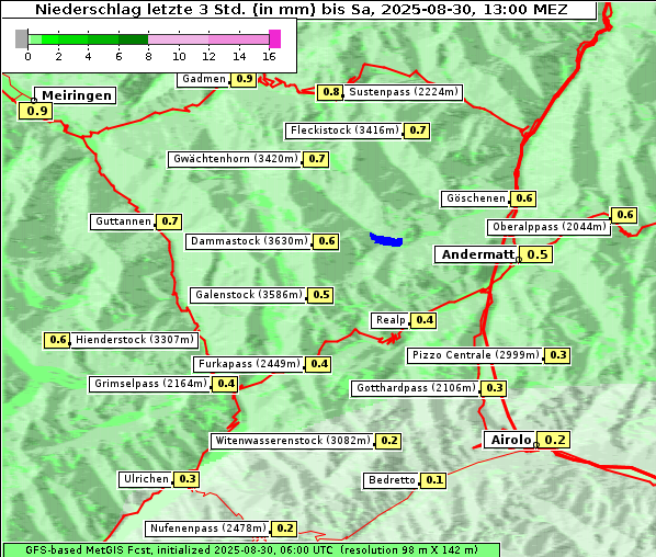 Niederschlag, 30. 8. 2025