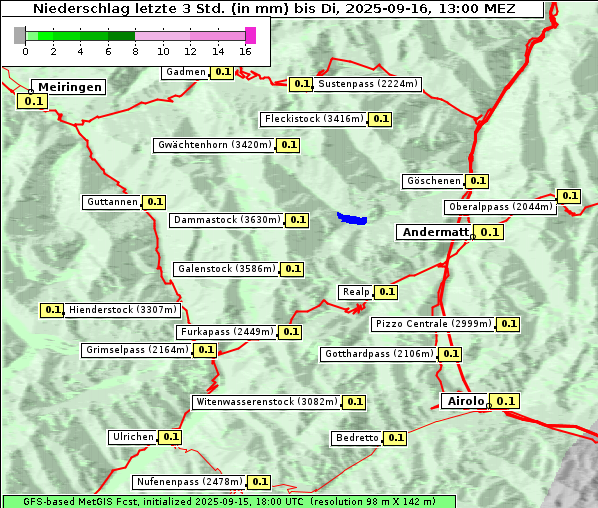 Niederschlag, 16. 9. 2025