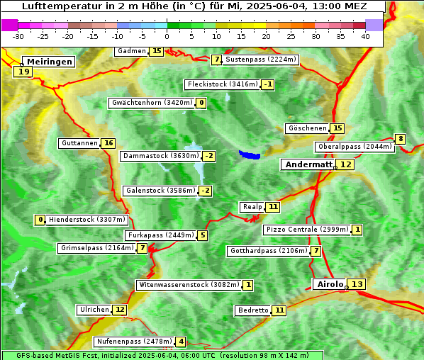 Temperatur, 4. 6. 2025