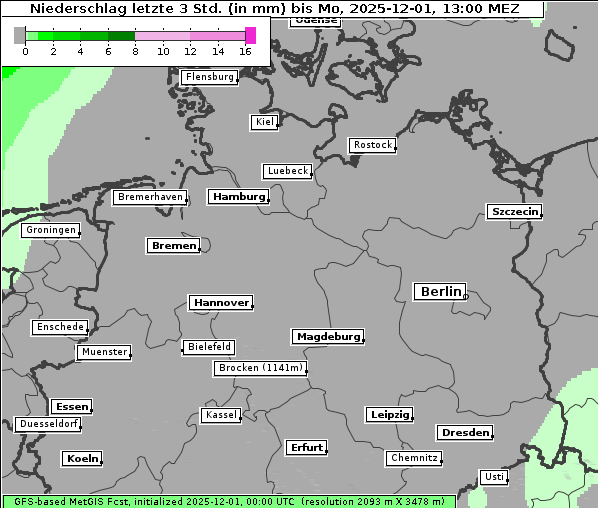 Niederschlag, 1. 12. 2025
