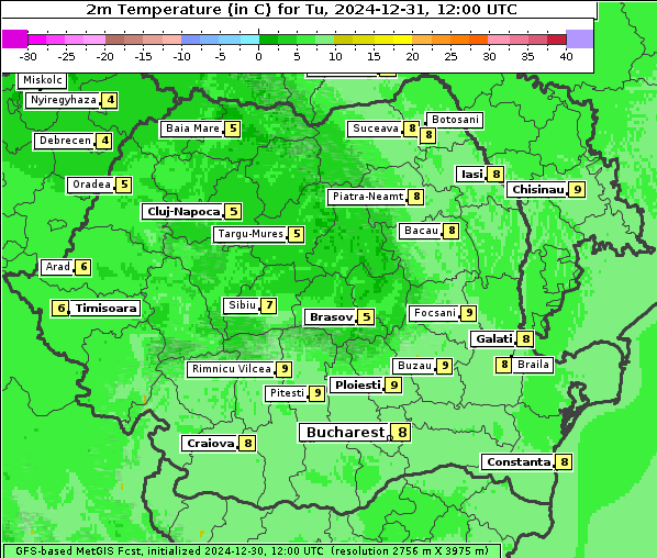 Temperatur, 31. 12. 2024