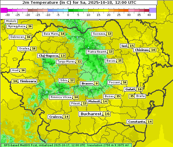 Temperatur, 18. 10. 2025