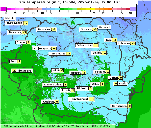 Temperatur, 14. 1. 2026