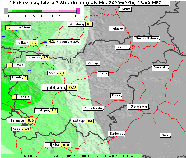 Niederschlag, 16. 2. 2026