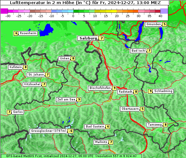 Temperatur, 27. 12. 2024