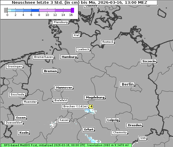 Neuschnee, 16. 3. 2026