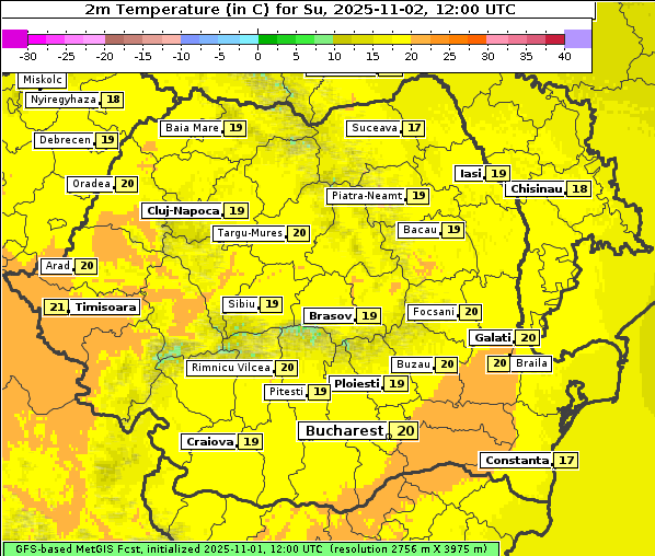 Temperatur, 2. 11. 2025