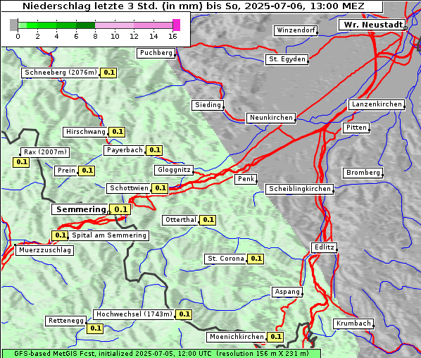 Niederschlag, 6. 7. 2025