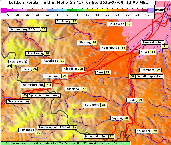 Temperatur, 6. 7. 2025