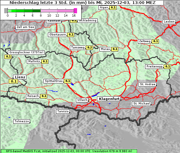 Niederschlag, 3. 12. 2025
