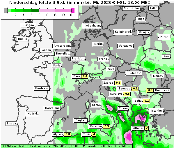 Niederschlag, 1. 4. 2026
