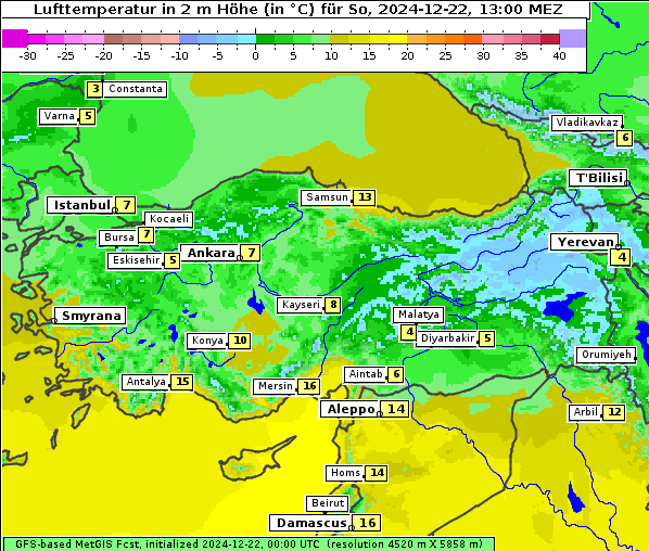 Temperatur, 22. 12. 2024