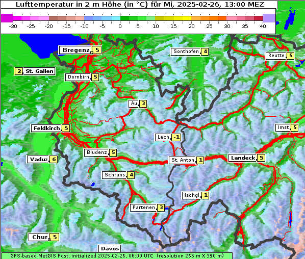 Temperatur, 26. 2. 2025