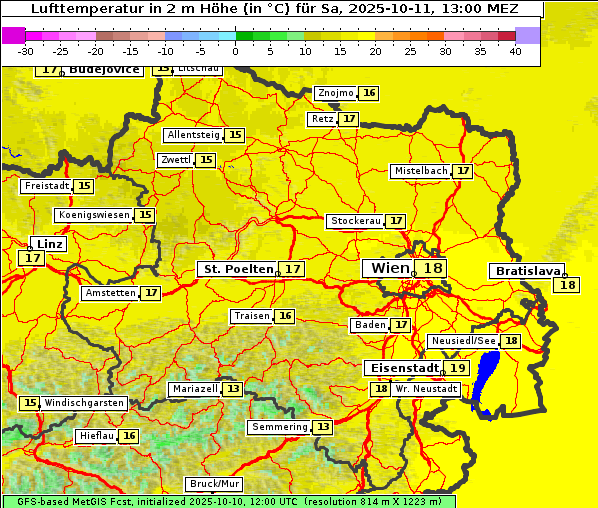 Temperatur, 11. 10. 2025