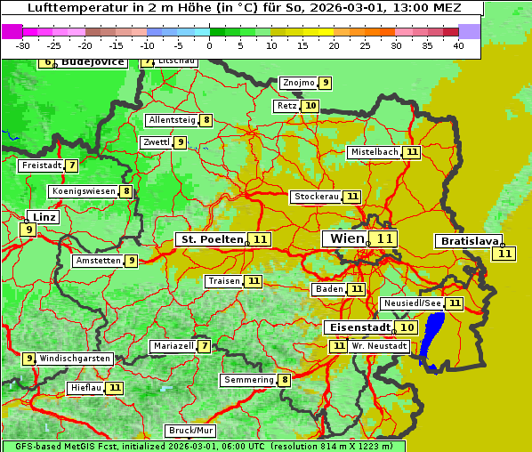 Temperatur, 1. 3. 2026