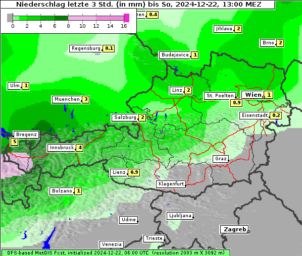 Niederschlag, 22. 12. 2024