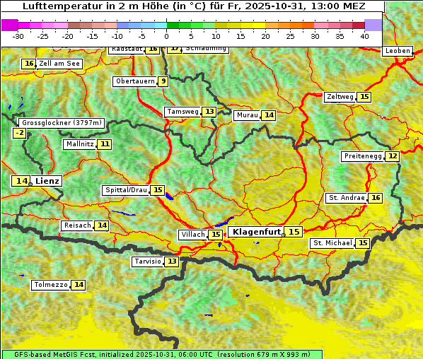 Temperatur, 31. 10. 2025