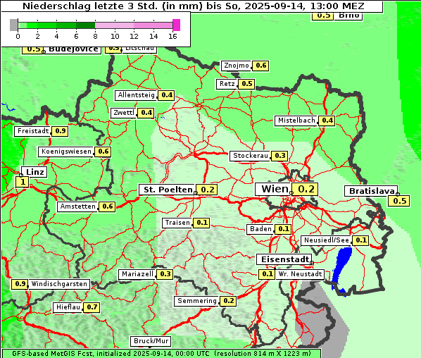Niederschlag, 14. 9. 2025