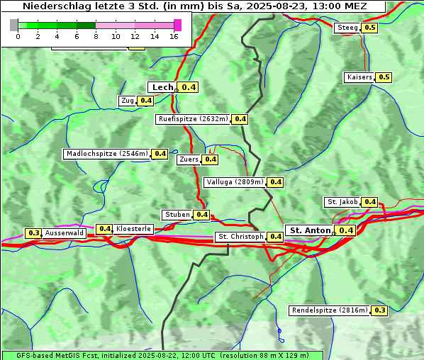 Niederschlag, 23. 8. 2025