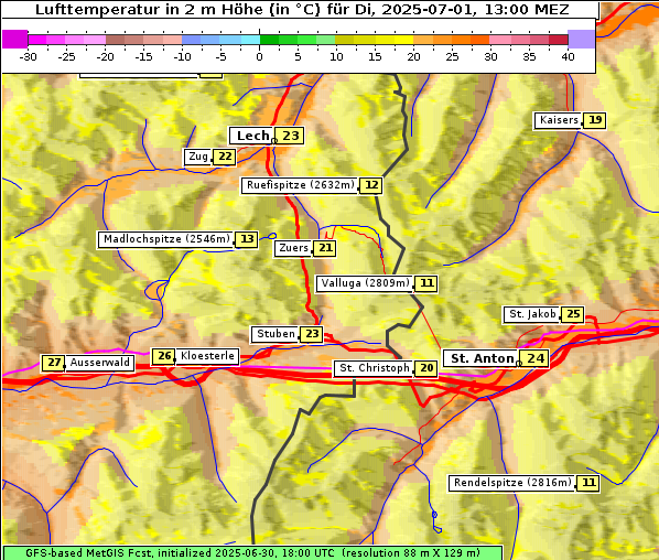 Temperatur, 1. 7. 2025