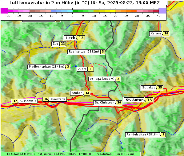 Temperatur, 23. 8. 2025