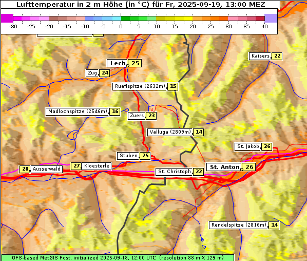 Temperatur, 19. 9. 2025