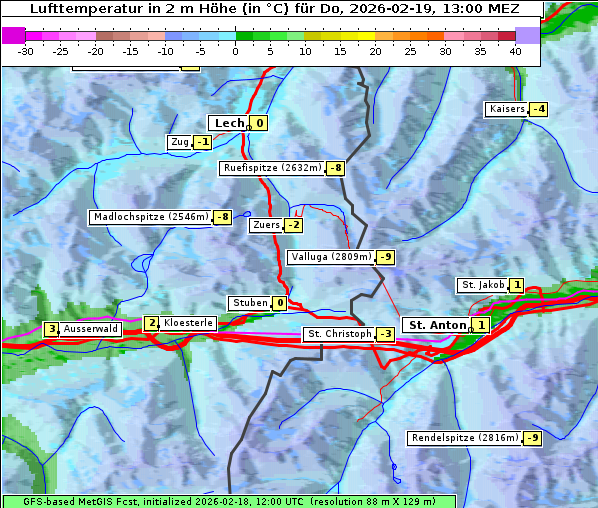 Temperatur, 19. 2. 2026