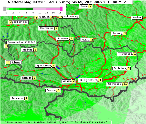 Niederschlag, 20. 8. 2025