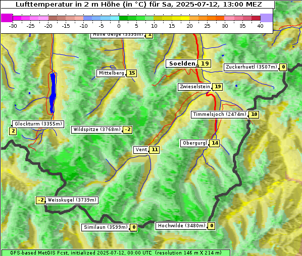 Temperatur, 12. 7. 2025