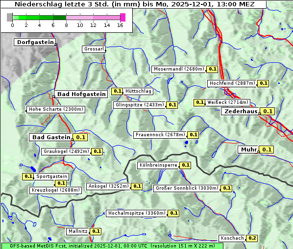 Niederschlag, 1. 12. 2025