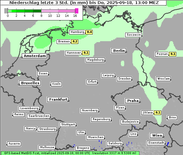 Niederschlag, 18. 9. 2025