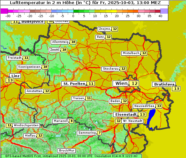 Temperatur, 3. 10. 2025
