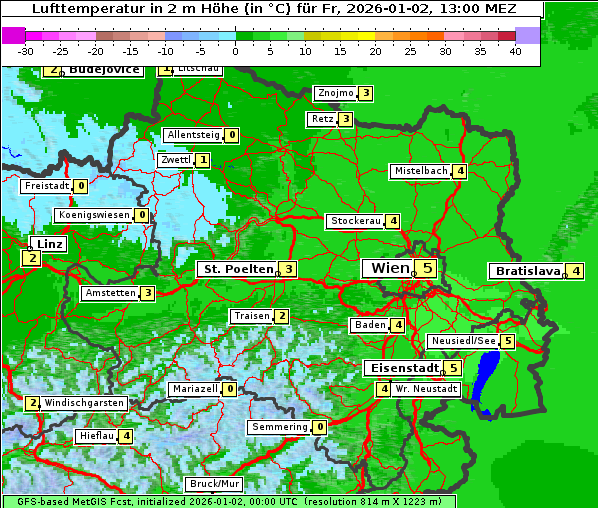 Temperatur, 2. 1. 2026