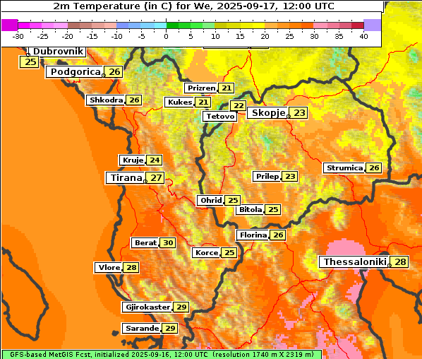 Temperatur, 17. 9. 2025