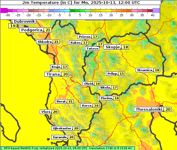 Temperatur, 13. 10. 2025