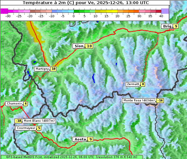 Temperatur, 26. 12. 2025