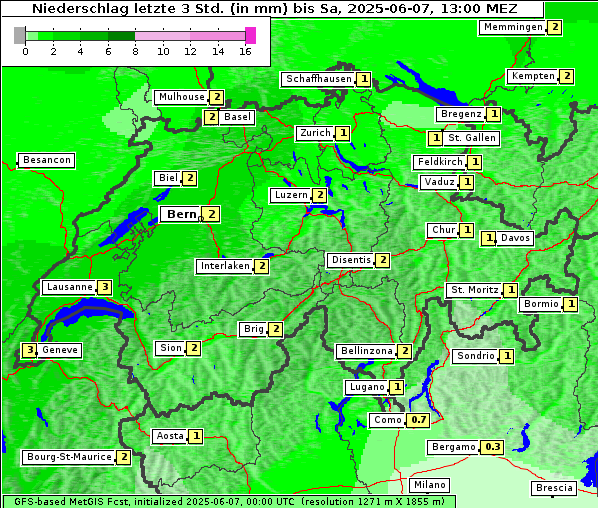 Niederschlag, 7. 6. 2025