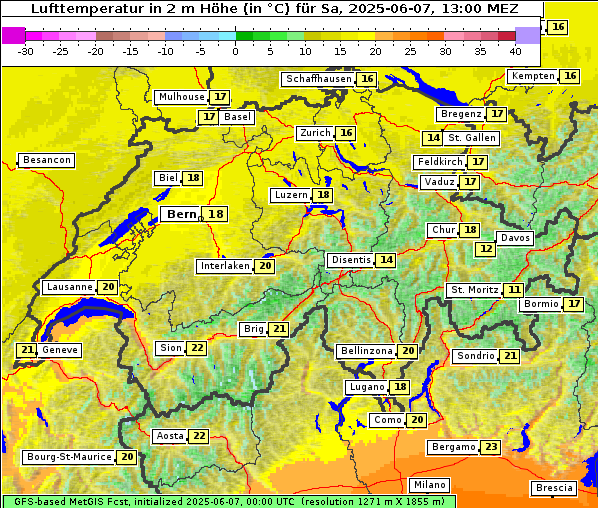 Temperatur, 7. 6. 2025