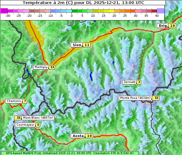 Temperatur, 21. 12. 2025